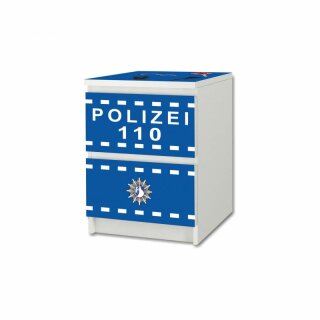 Polizei-Aufkleber für Komode MALM von IKEA - 2 Fächer